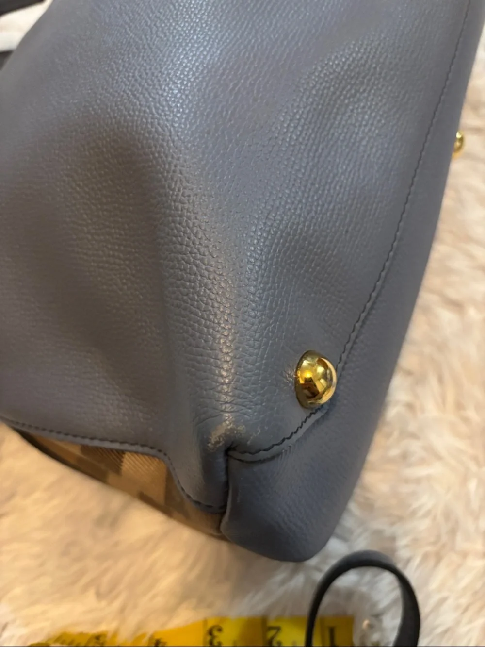 Burberry Navy Blue Leather Top-Handle Satchel - Picture 8 of 16